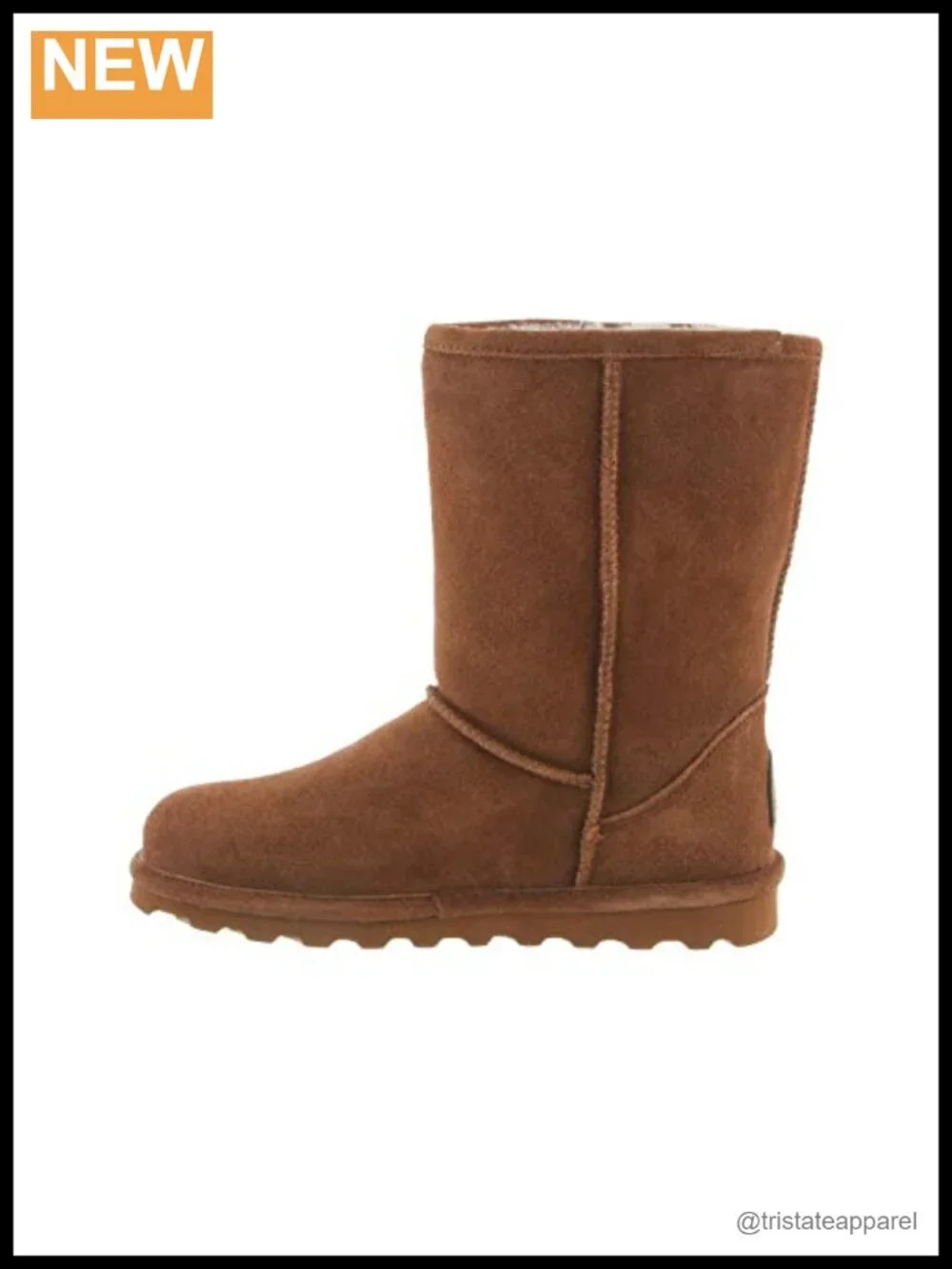 Womens Suede Mid-Calf Slip-On Winter Boots with Sheepskin Lining